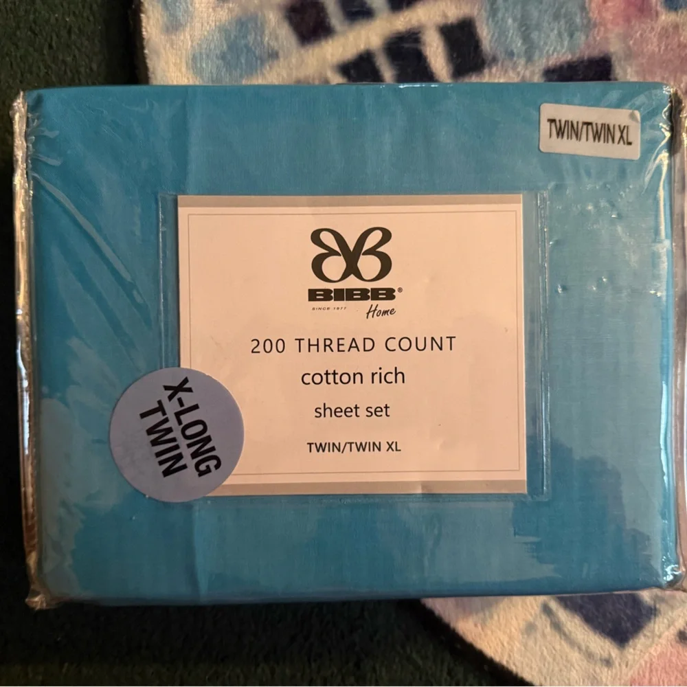 Blue‎ Cotton Rich Sheet Set - Twin XL